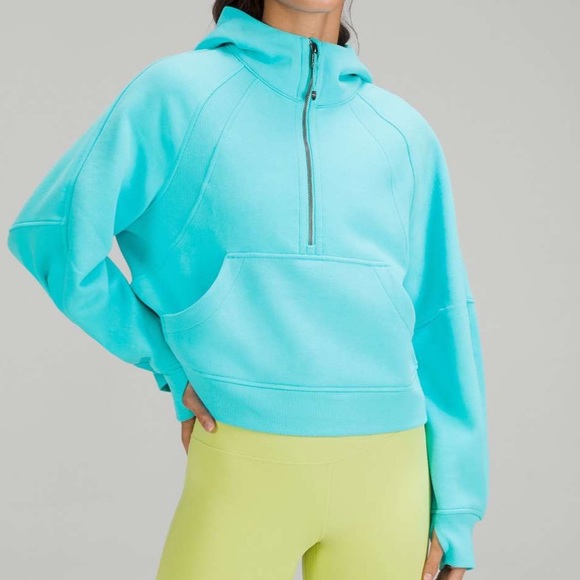 ONLY ONE ‼️ Lululemon Scuba Electric Turquoise Half Zip Hoodie Size M/L - Picture 3 of 12